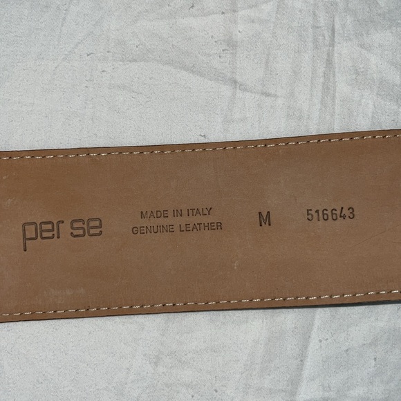 Per Se black leather belt size medium - Picture 6 of 8
